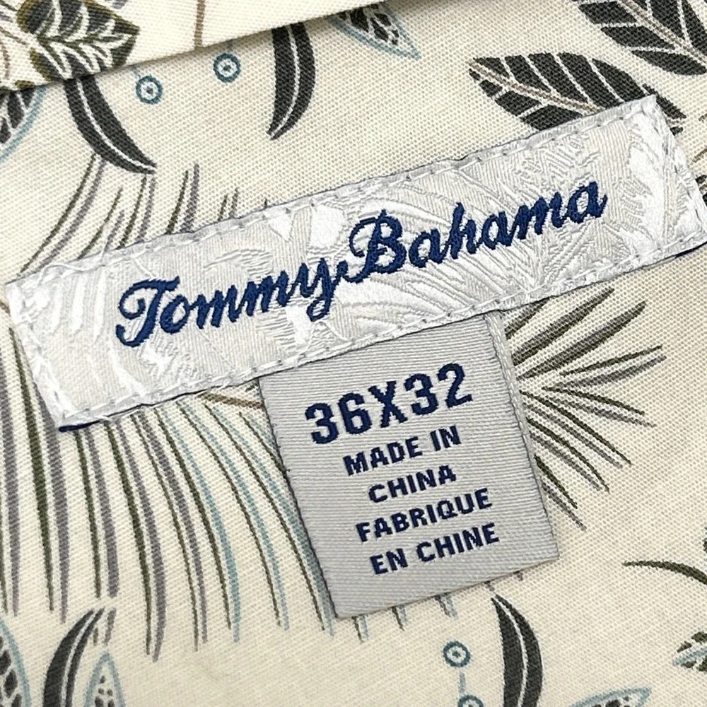 Tommy Bahama Latigo Beach Men 36(38)x32 Flat Front Khaki Linen Blend Pants.